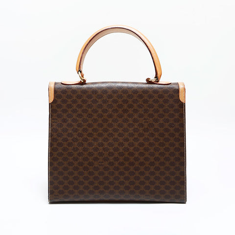 CELINE Macadam PVC Handbag Brown WS22973
