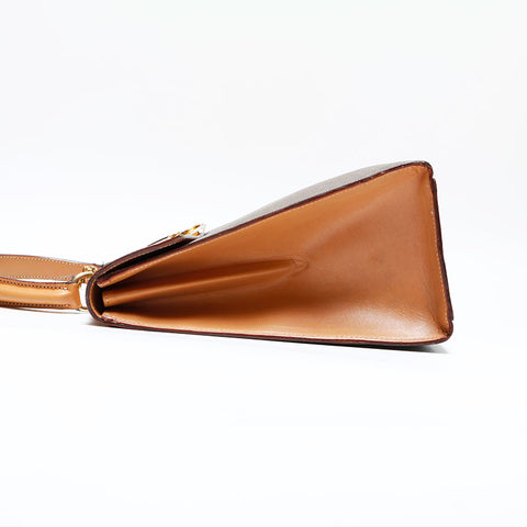 CELINE Macadam PVC Handbag Brown WS22973