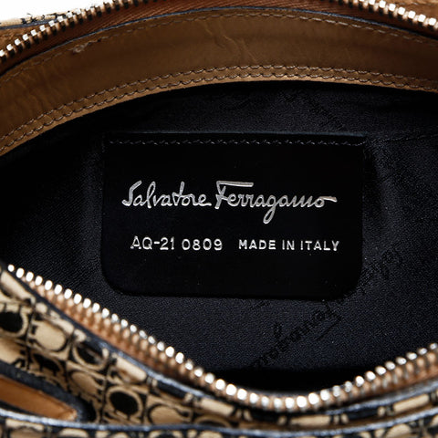 Salvatore Ferragamo Gancini canvas Shoulder Bag beige WS22975
