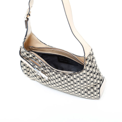 Salvatore Ferragamo Gancini canvas Shoulder Bag beige WS22975