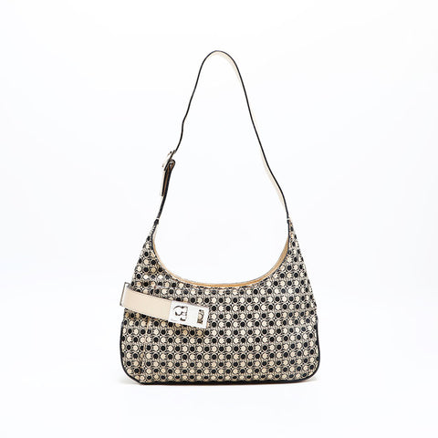 Salvatore Ferragamo Gancini canvas Shoulder Bag beige WS22975