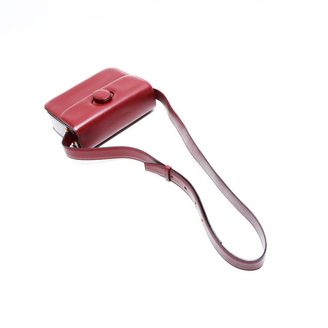 CARTIER Mustodo Leather Shoulder Bag Red WS22977