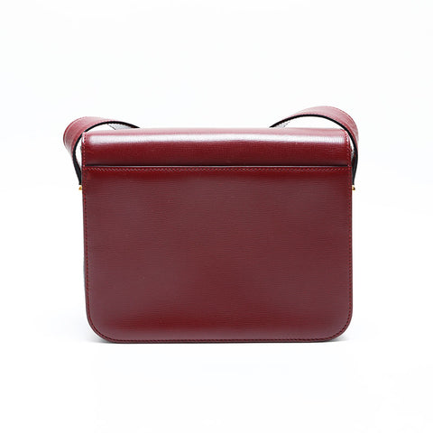 CARTIER Mustodo Leather Shoulder Bag Red WS22977
