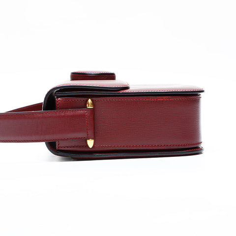 CARTIER Mustodo Leather Shoulder Bag Red WS22977