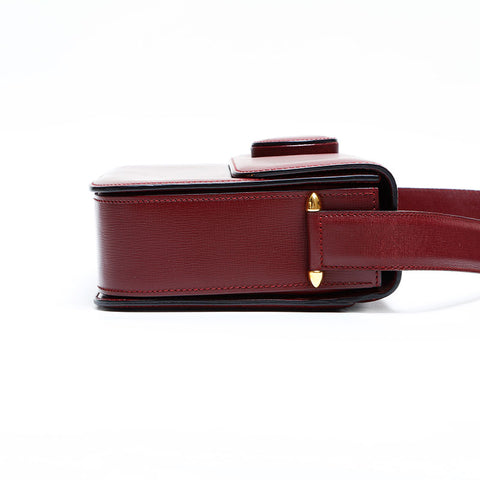 CARTIER Mustodo Leather Shoulder Bag Red WS22977