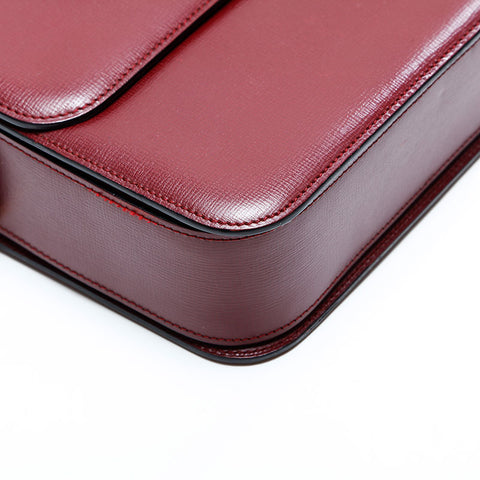 CARTIER Mustodo Leather Shoulder Bag Red WS22977