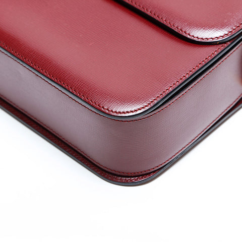 CARTIER Mustodo Leather Shoulder Bag Red WS22977