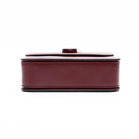 CARTIER Mustodo Leather Shoulder Bag Red WS22977