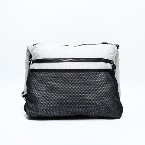 CHANEL No. 9 2004-2005 Sports Line Cotton Chocolate Bar Shoulder Bag gray WS22978