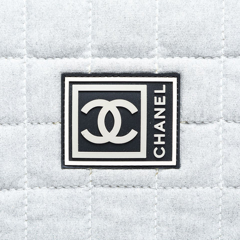 CHANEL No. 9 2004-2005 Sports Line Cotton Chocolate Bar Shoulder Bag gray WS22978