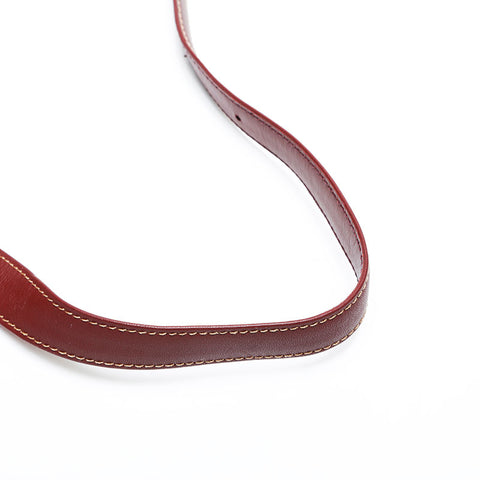 CARTIER leather double flap Shoulder Bag Red WS22980