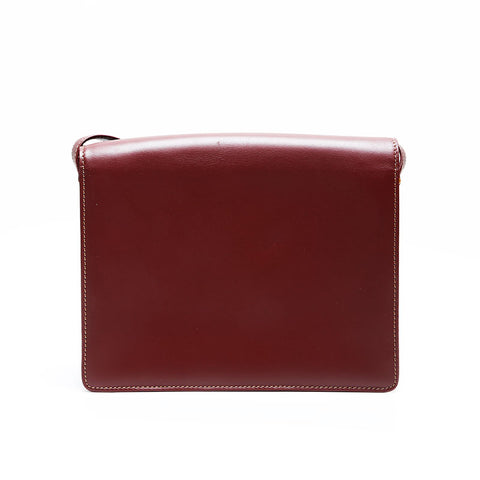 CARTIER leather double flap Shoulder Bag Red WS22980