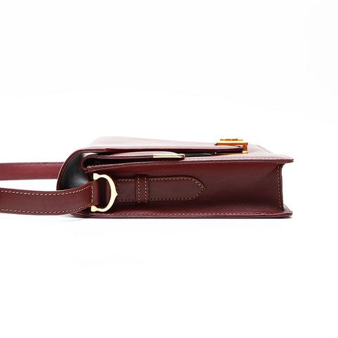 CARTIER leather double flap Shoulder Bag Red WS22980