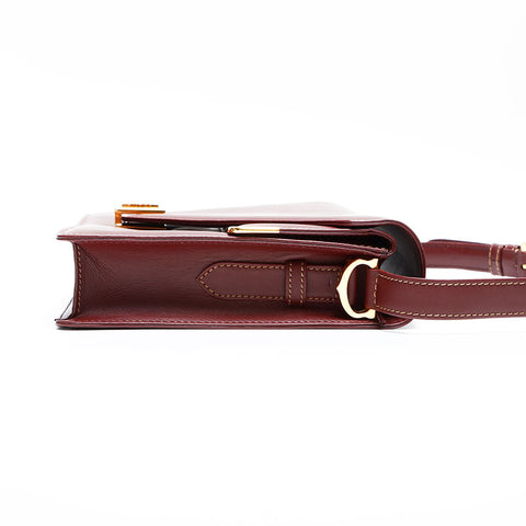 CARTIER leather double flap Shoulder Bag Red WS22980