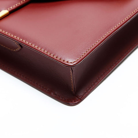 CARTIER leather double flap Shoulder Bag Red WS22980
