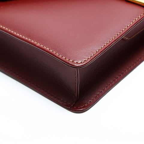 CARTIER leather double flap Shoulder Bag Red WS22980