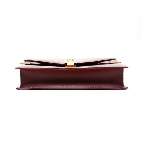 CARTIER leather double flap Shoulder Bag Red WS22980