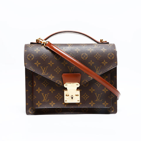 LOUIS VUITTON 2003 Monogram Monceau Shoulder Bag Brown WS22983