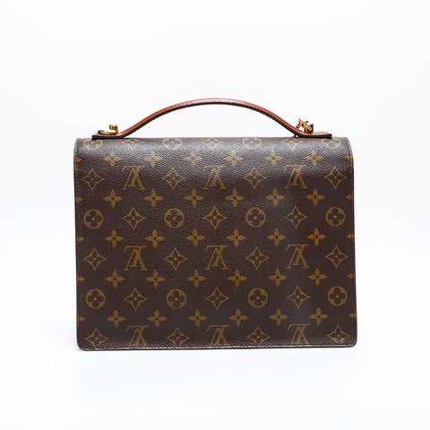 LOUIS VUITTON 2003 Monogram Monceau Shoulder Bag Brown WS22983