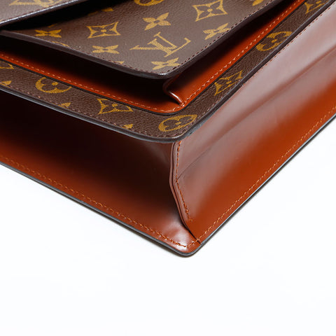 LOUIS VUITTON 2003 Monogram Monceau Shoulder Bag Brown WS22983