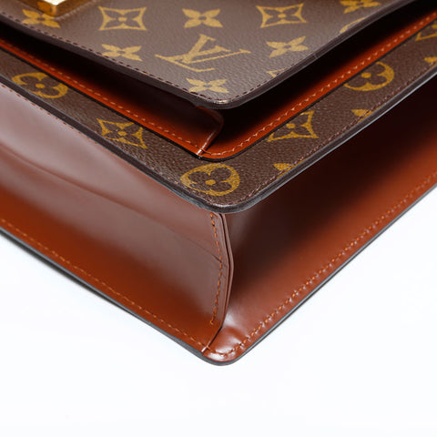 LOUIS VUITTON 2003 Monogram Monceau Shoulder Bag Brown WS22983