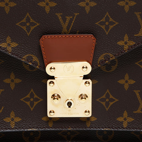 LOUIS VUITTON 2003 Monogram Monceau Shoulder Bag Brown WS22983