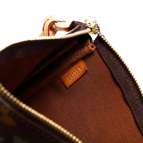 LOUIS VUITTON 2001 Monogram Graffiti Pochette Handbag Brown WS22984