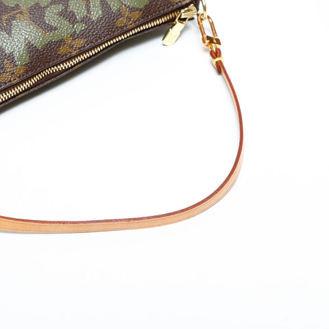 LOUIS VUITTON 2001 Monogram Graffiti Pochette Handbag Brown WS22984