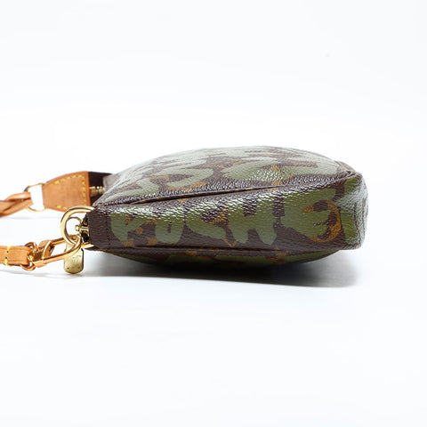 LOUIS VUITTON 2001 Monogram Graffiti Pochette Handbag Brown WS22984