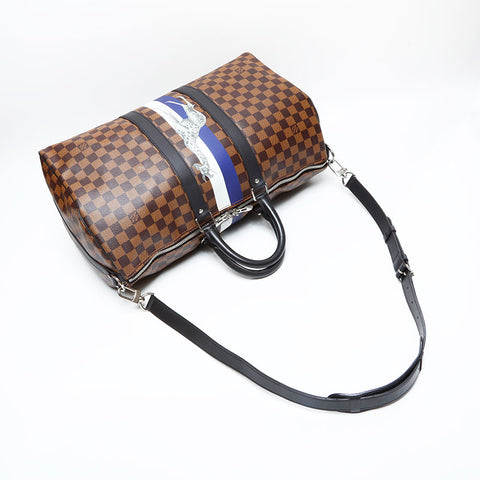 LOUIS VUITTON 2016 Keepall Bandouliere 45 Chapman Brothers Shoulder Bag Brown WS22985