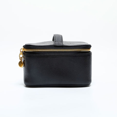 CHANEL No. 4 1996-1997 Caviar Skin Vanity Handbag black WS22986