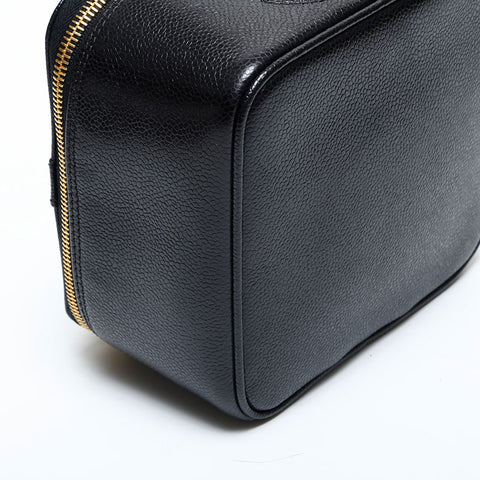 CHANEL No. 4 1996-1997 Caviar Skin Vanity Handbag black WS22986