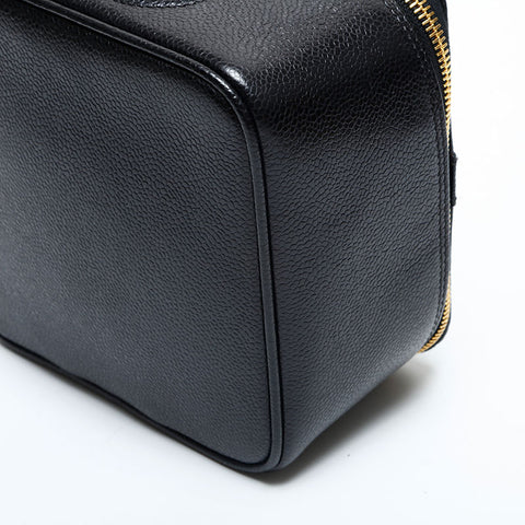 CHANEL No. 4 1996-1997 Caviar Skin Vanity Handbag black WS22986