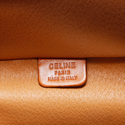 CELINE Macadam PVC Handbag Brown WS22988
