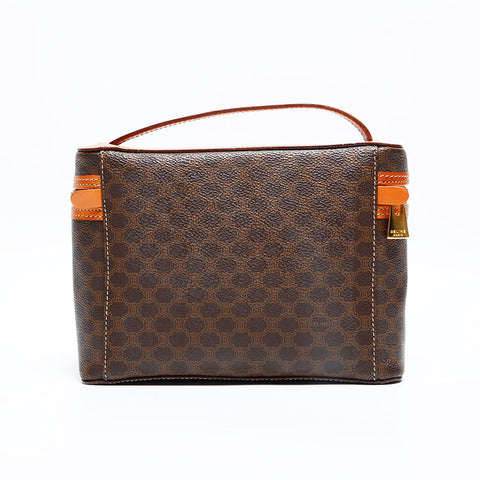 CELINE Macadam PVC Handbag Brown WS22988