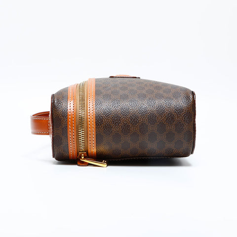 CELINE Macadam PVC Handbag Brown WS22988