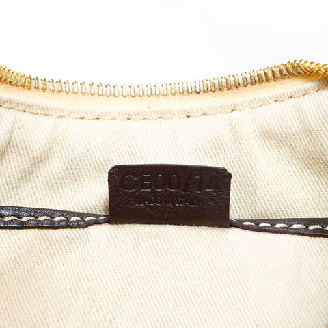 CELINE PVC Macadam Hobo Handbag white WS22991