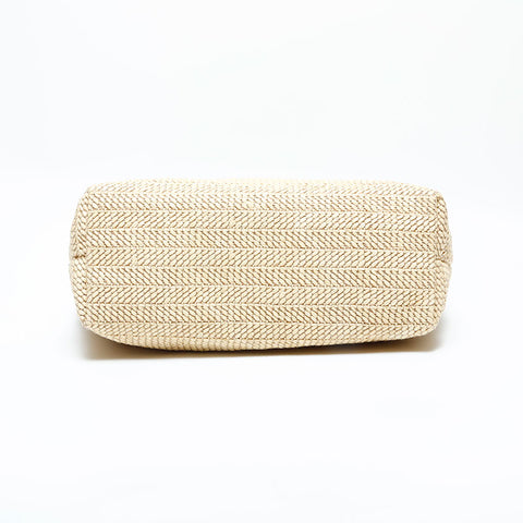 GUCCI Patch Small Tote Bag Raffia Basket Bag 2way Shoulder Bag beige WS22992