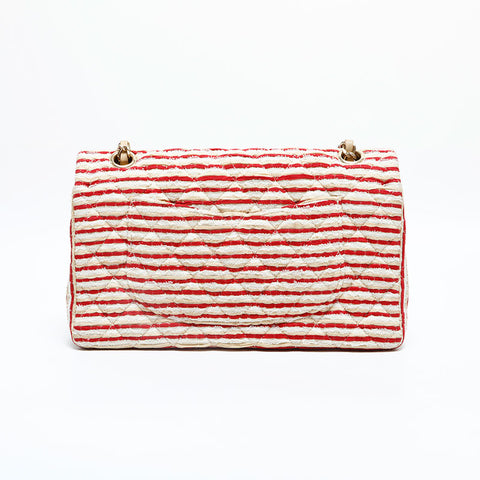 CHANEL 19th series 2014 Border Double Flap Chain 9.8" Shoulder Bag Red WS22994