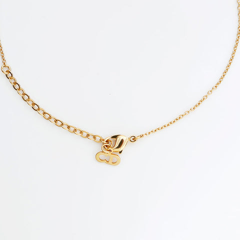 Christian Dior Logo heart Necklace gold WS22996