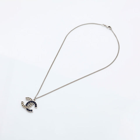 CHANEL B15P 2015 COCO Mark Necklace Silver WS22997