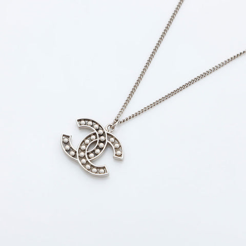 CHANEL B15P 2015 COCO Mark Necklace Silver WS22997