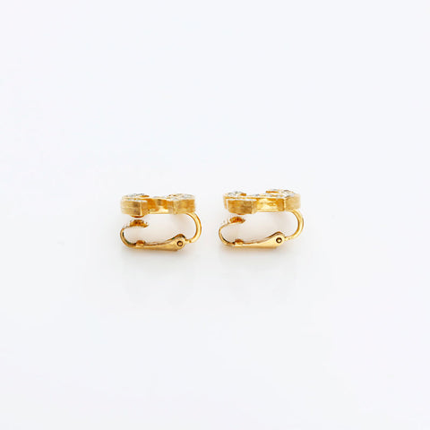 CHANEL COCO Mark rhinestone Earring gold WS22998