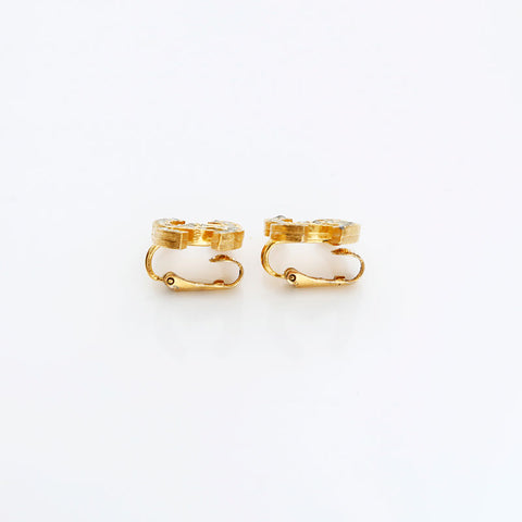 CHANEL COCO Mark rhinestone Earring gold WS22998