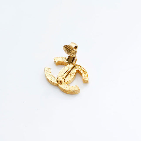 CHANEL COCO Mark rhinestone Earring gold WS22998