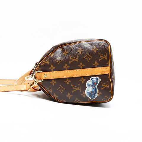 LOUIS VUITTON 2016 Monogram World Tour Speedy Bandouliere 30 Handbag Brown WS23000