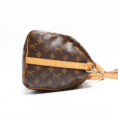 LOUIS VUITTON 2016 Monogram World Tour Speedy Bandouliere 30 Handbag Brown WS23000