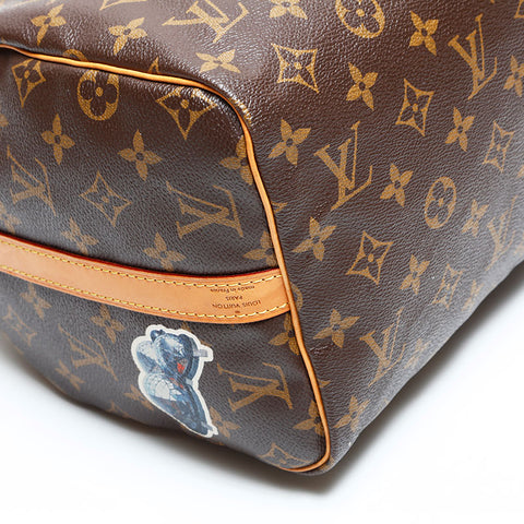 LOUIS VUITTON 2016 Monogram World Tour Speedy Bandouliere 30 Handbag Brown WS23000