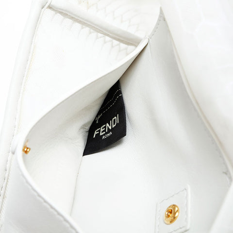 FENDI Mamma Baguette Bijou Beads Shoulder Bag white WS23004