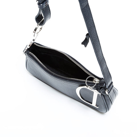 Christian Dior Leather one belt logo Shoulder Bag black WS23005